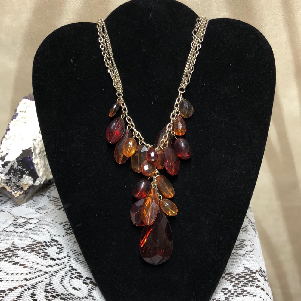Multi tone amber necklace‎